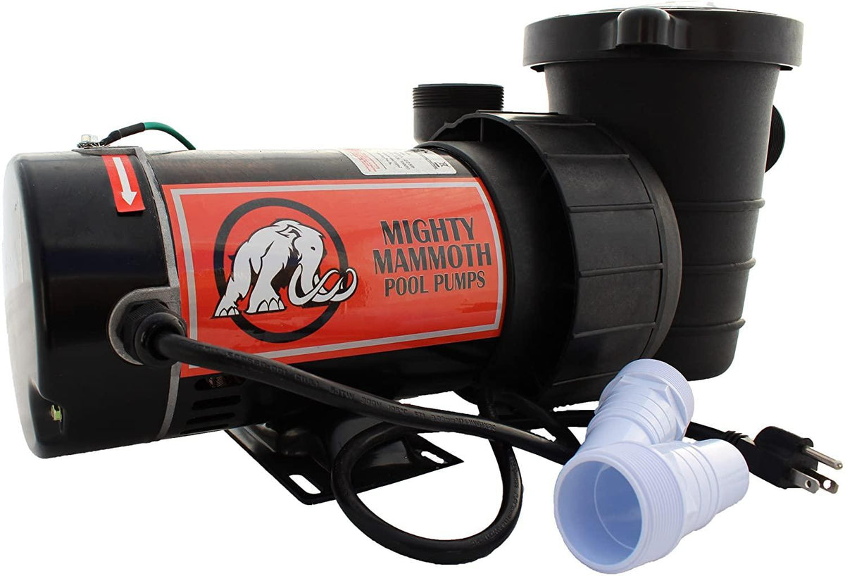 1.5 Horsepower Above Ground Pool Pump with Cord - Mighty Mammoth High Performance Motor for Clean Swimming Pool Water - 1.5 HP - 110V-120V - 60HZ