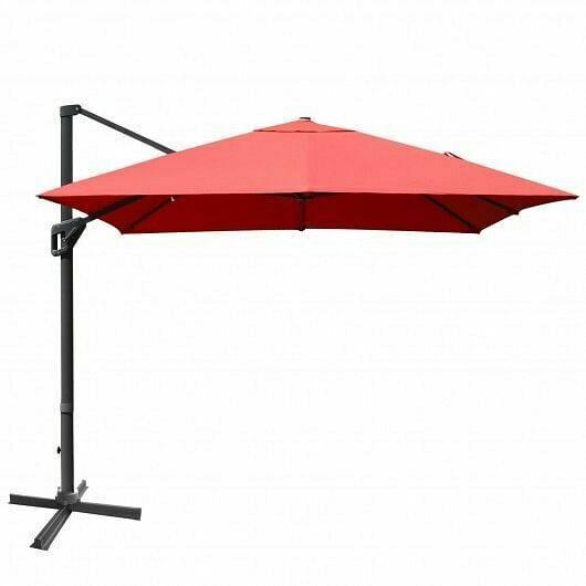 10x13ft Rectangular Cantilever Umbrella with 360 Rotation Function-Orange - Col