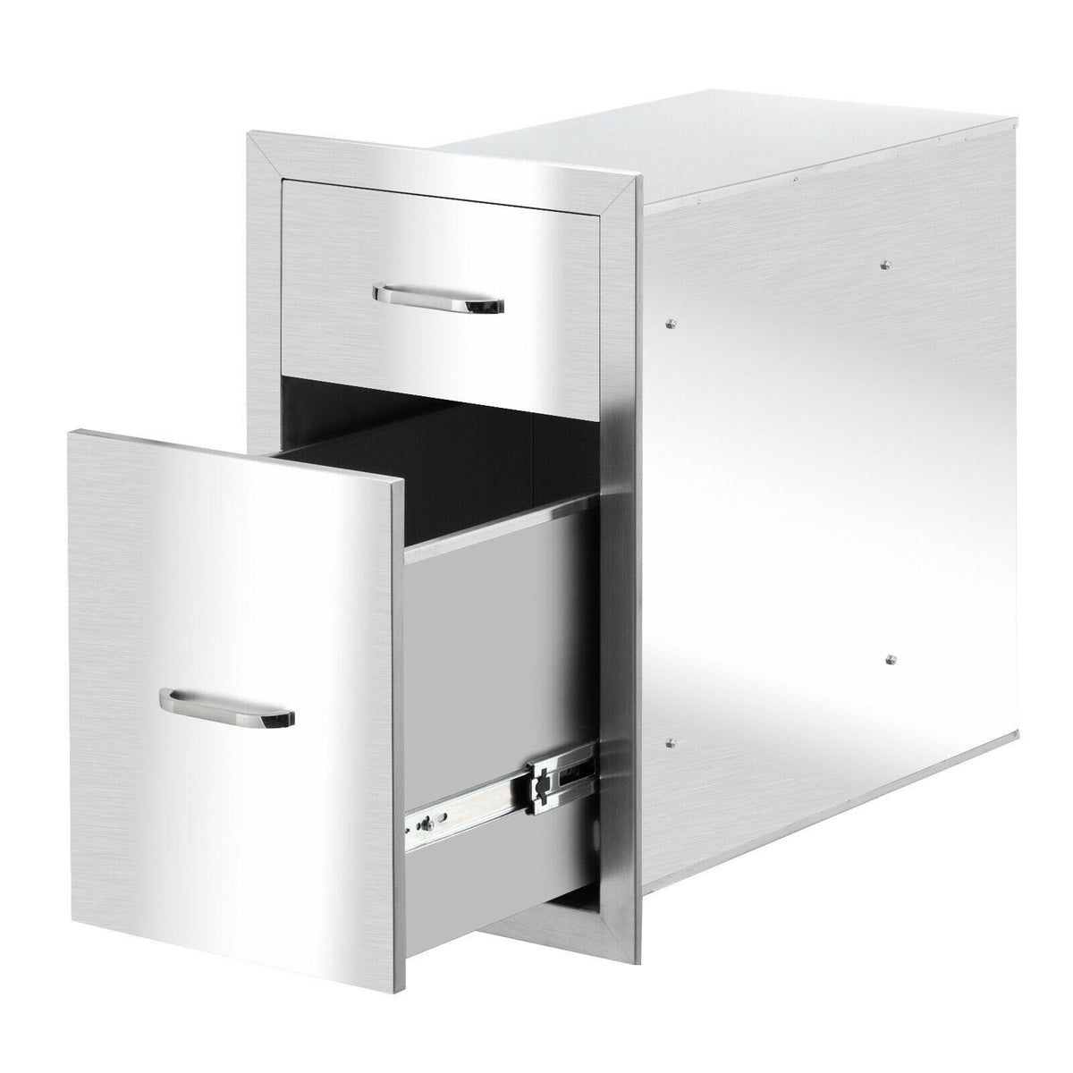Outdoor Kitchen Drawer Stainless Steel Layer Access Door BBQ 2xDrawer 20x13x20"