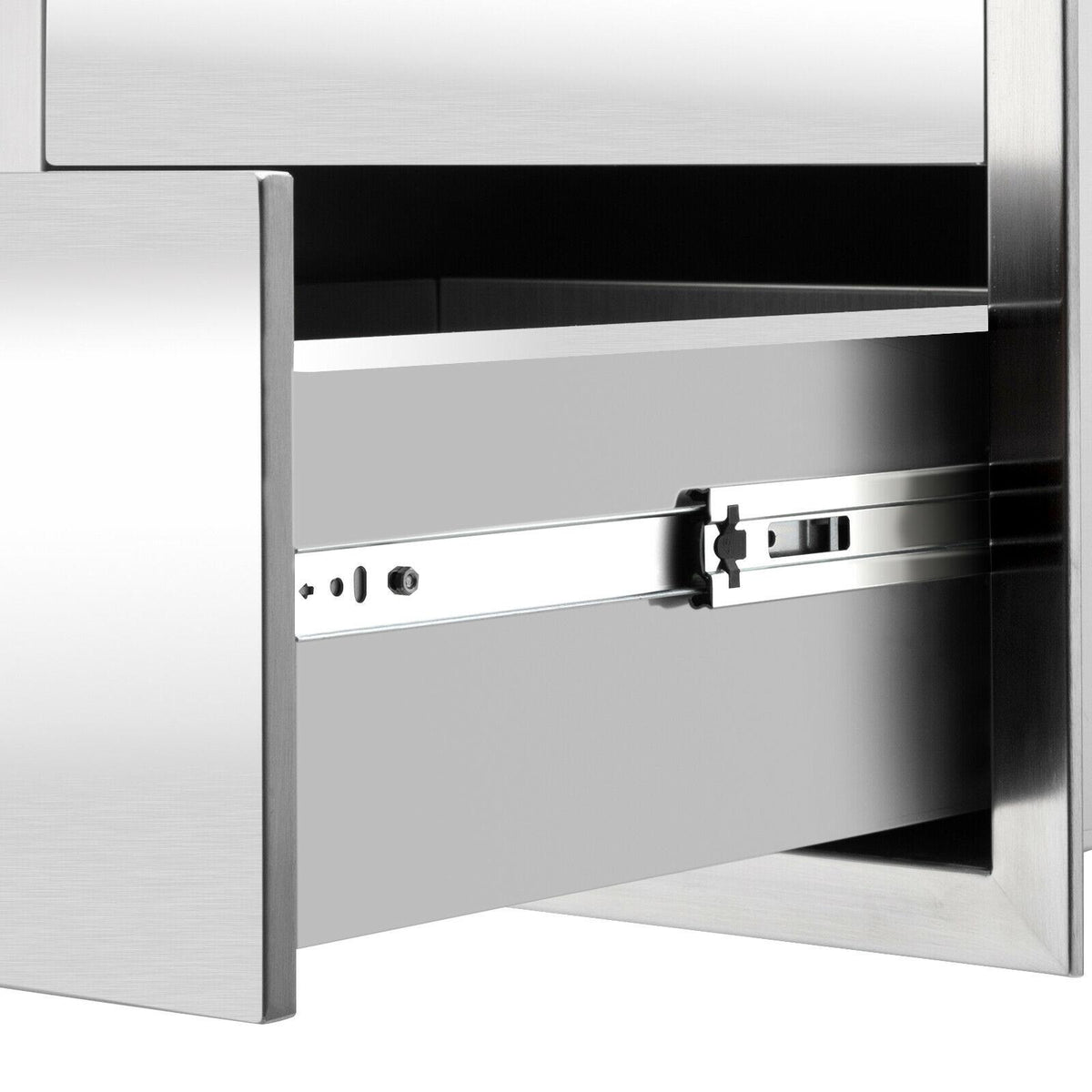 Outdoor Kitchen Drawer Stainless Steel Layer Access Door BBQ 2xDrawer 20x13x20"
