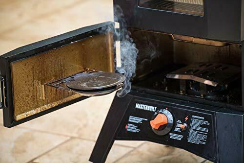 Propane Smoker,Thermostat Control, 40 Inch, chrome-coated Smoking Racks, Black.