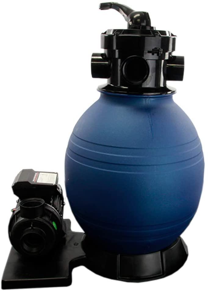 Rx Clear 12-Inch Sand Filter System with .33 HP Pump | 42 Pound Sand Capacity | Up to 8,500 Gallons | Including Pool Connection Hoses and Clamps