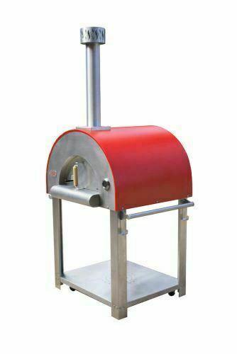 Medio28 Portable Wood Fired Pizza Oven Cart - Red