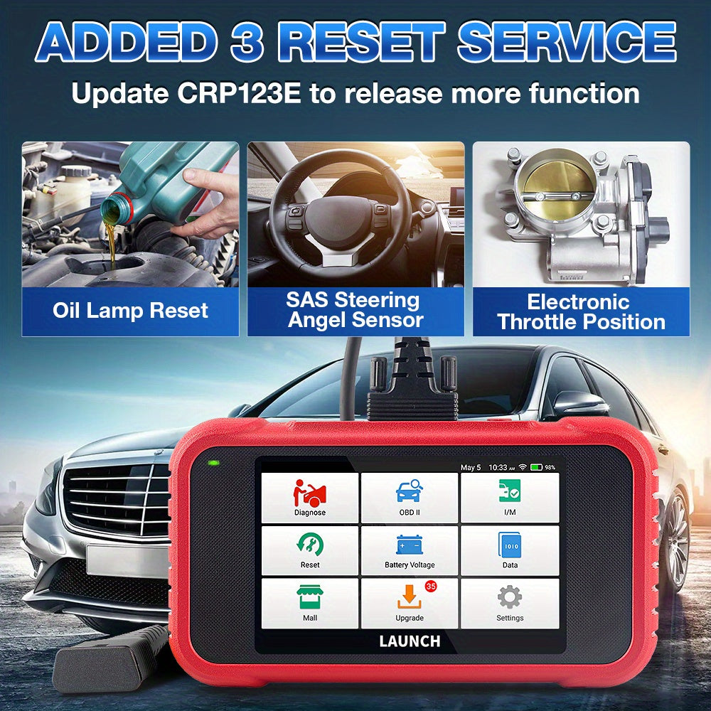 LAUNCH X431 CRP123E Car OBD2 Diagnostic Tools Automotive OBD Scanner ABS SRS Airbag Engine AT SAS OIL Brake Reset Lifetime Update