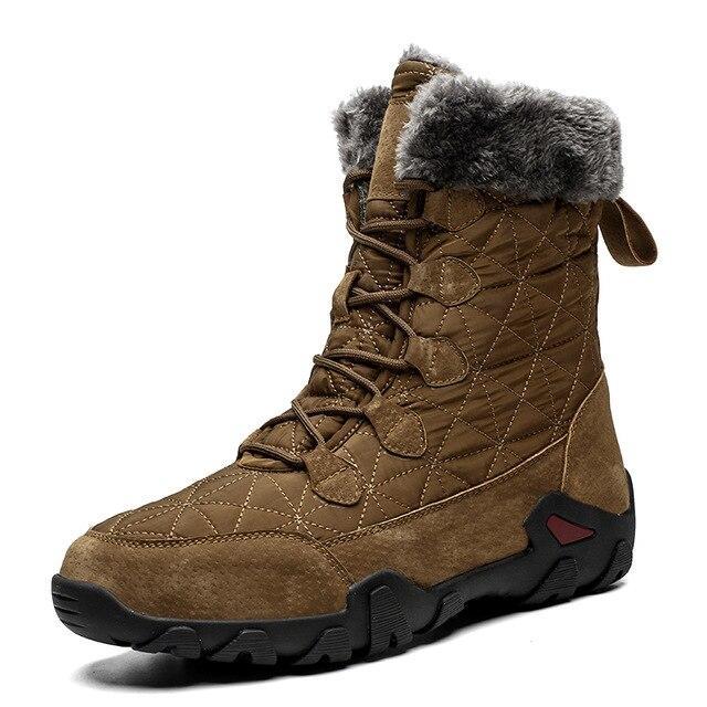 Winter Genuine Leather Patchwork Snow Mens Boots