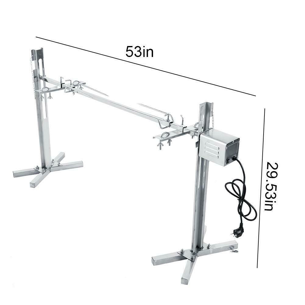 Rotisserie Kit For Barbecue Stainless Steel Spit Rod Meat Forks With Electric JY