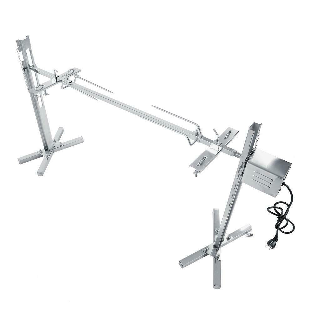 Rotisserie Kit For Barbecue Stainless Steel Spit Rod Meat Forks With Electric JY