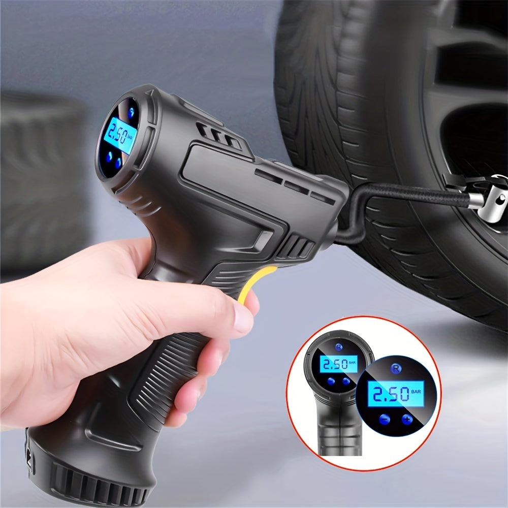 120W Wireless Rechargeable Air Compressor: Portable &amp; Automatic Tire Inflator For Your Car!