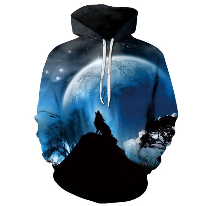 Space Galaxy Wolf Hoodie