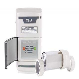 BLUE WORKS Salt Chlorine Generator Chlorinator BLSW20 with Flow Switch and Salt Cell for Above-Ground Pool (Clear)