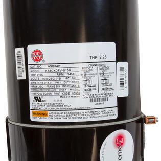 Motor Corp Motor, US Motor, 1.5hp, SQFL, Fullrate, 115/208/230v, 56Y, EE