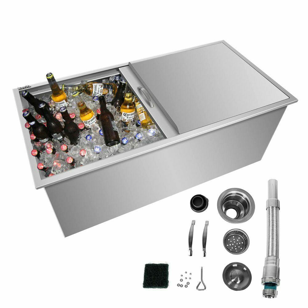 Drop In Ice Chest 36’’L x 18’’W x 14’’H 304  Steel Drop In Cooler