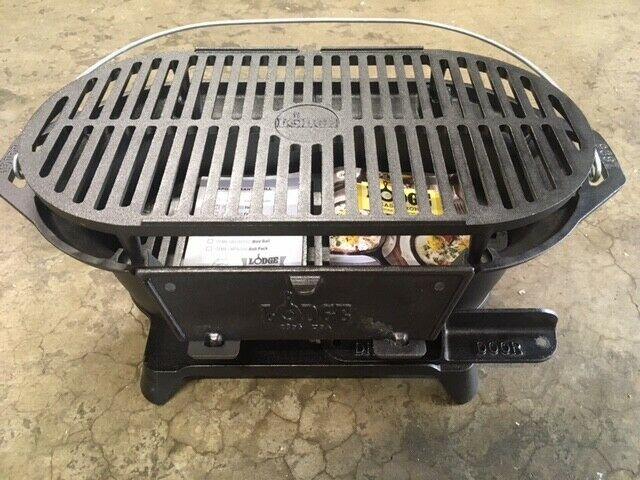 Lodge Cast Iron Sportsman’s Grill New Open Box