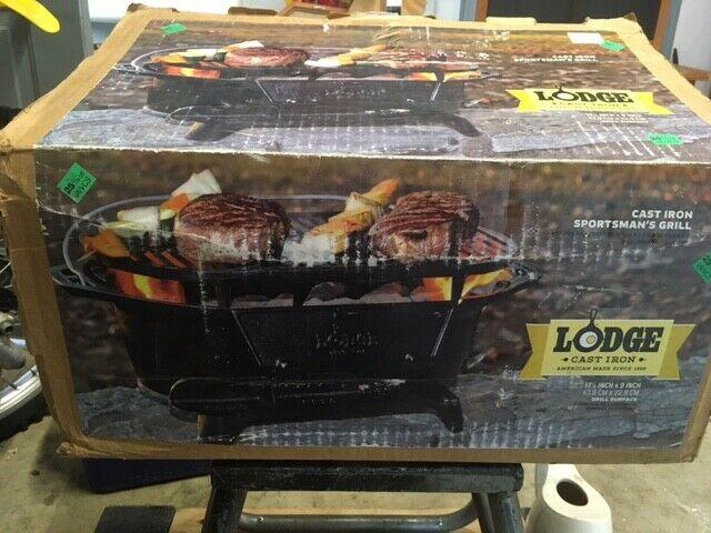 Lodge Cast Iron Sportsman’s Grill New Open Box