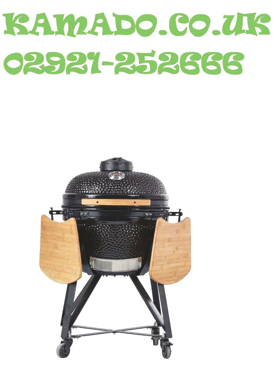 YNNI KAMADO Sizes 13" to 25.2" 13 Colours with Chip Feeder Option Ceramic BBQ