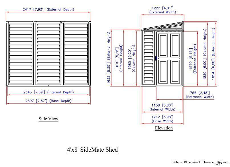 DuraMax 4’x8′ Stronglasting SideMate Vinyl Shed & Foundation