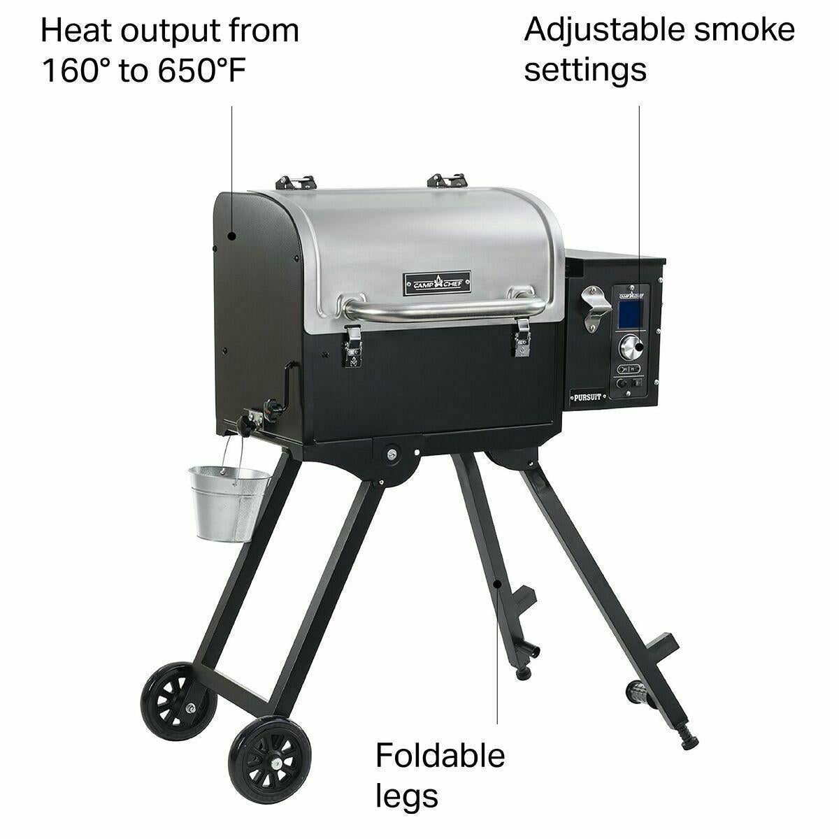 Camp Chef Pursuit Portable Pellet Grill Black/Stainless One Size
