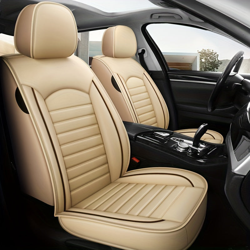 5-seat All-inclusive Car Seat Cover PU Leather Four Seasons Universal Car Seat Protector Compatible With Five-seat Car Pickup Truck SUV Off-road