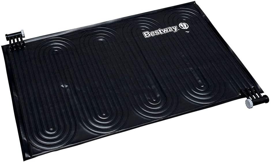 Bestway 58423E-BW 43 x 67 Inch Above Ground Portable Clean Sun Powered Solar Eco Friendly Swimming Pool Mat Pad Hot Water Warmer Heater, Black