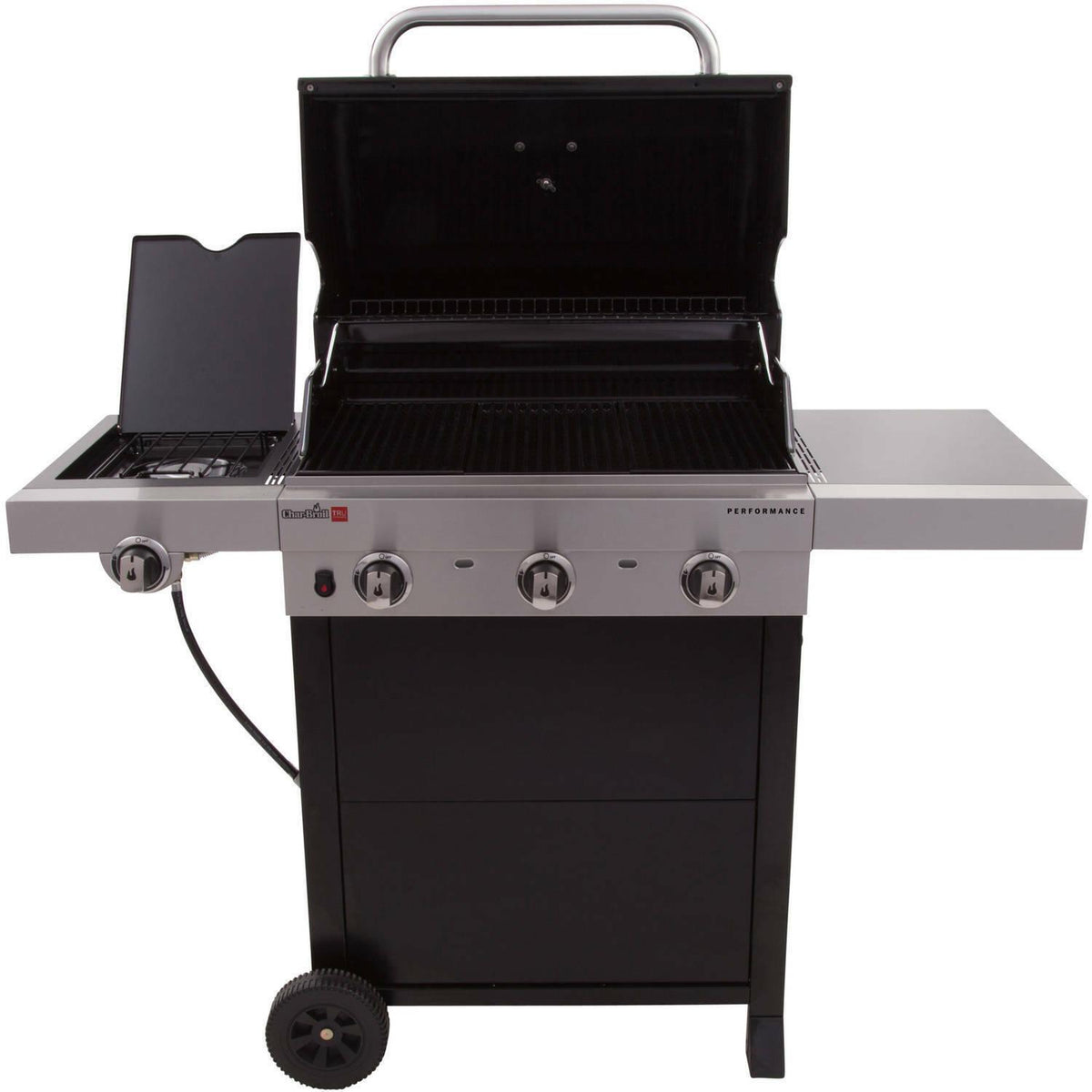 BBQ Grill Gas Barbecue Outdoor Infrared 3-Burner Propane Black Patio Side Burner