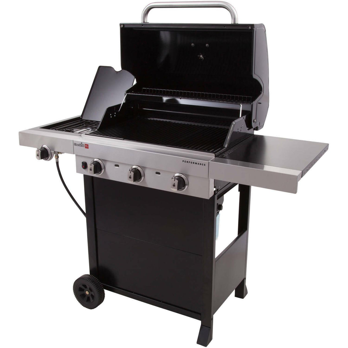 BBQ Grill Gas Barbecue Outdoor Infrared 3-Burner Propane Black Patio Side Burner