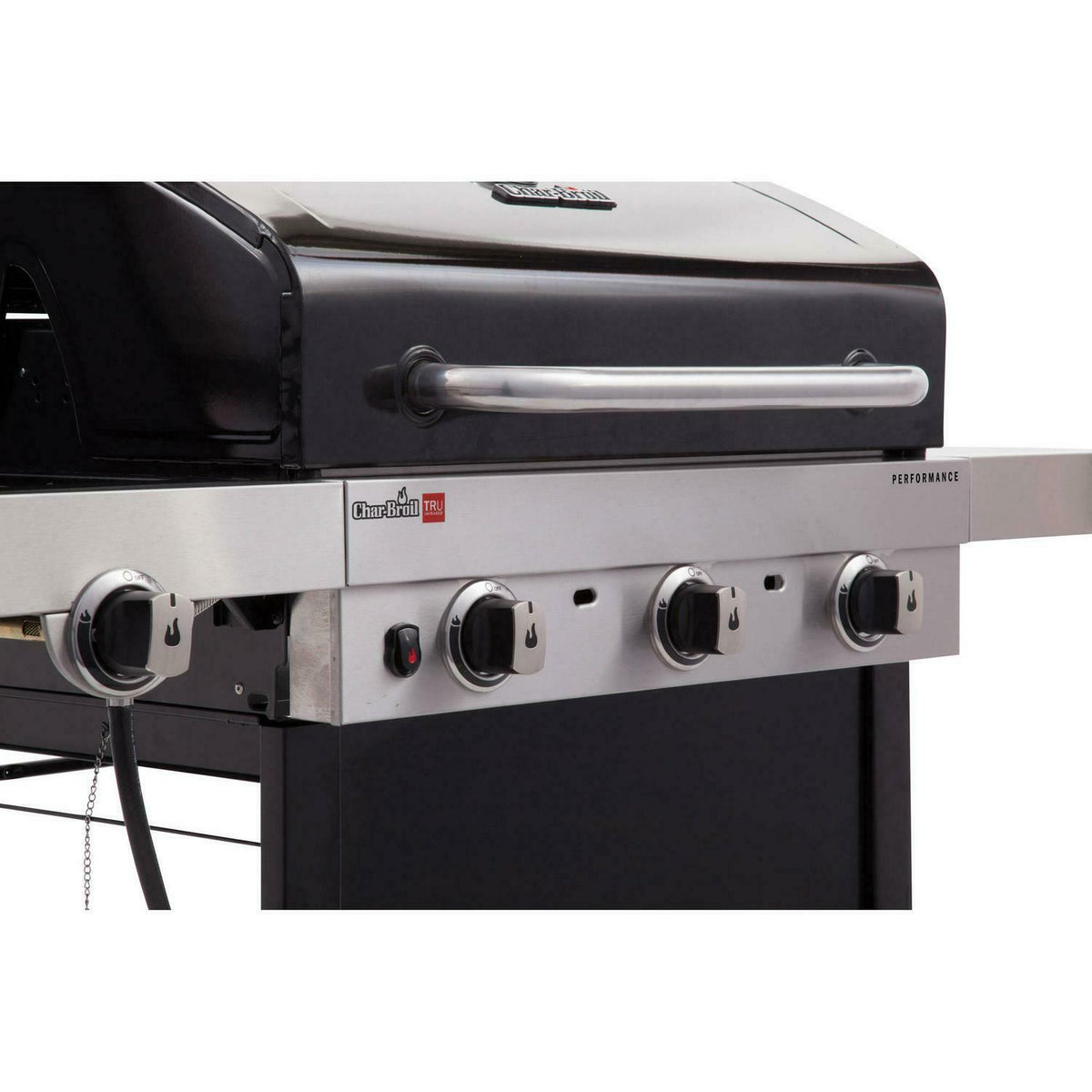 BBQ Grill Gas Barbecue Outdoor Infrared 3-Burner Propane Black Patio Side Burner