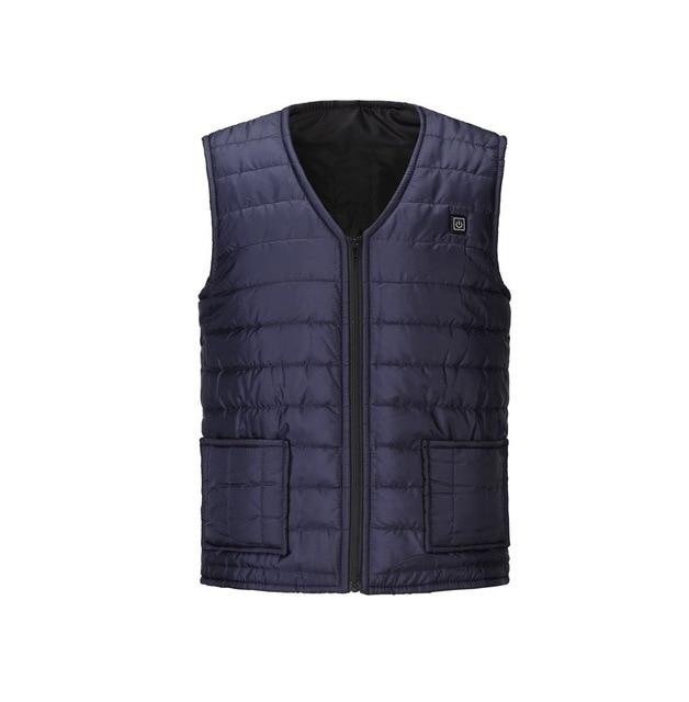 [WARM UP] Men Autumn Winter Smart Heating Cotton Vest USB Infrared Electric Heating Vest