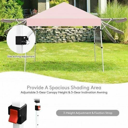 17 Feet x 10 Feet Foldable Pop Up Canopy with Adjustable Instant Sun Shelter-Pi