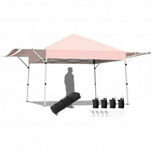 17 Feet x 10 Feet Foldable Pop Up Canopy with Adjustable Instant Sun Shelter-Pi