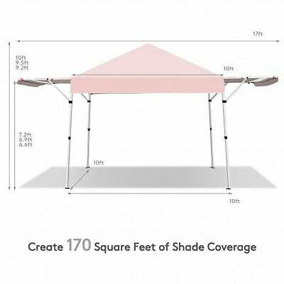 17 Feet x 10 Feet Foldable Pop Up Canopy with Adjustable Instant Sun Shelter-Pi