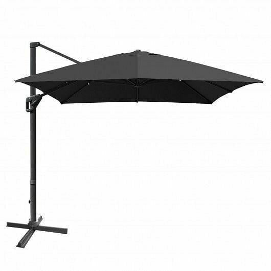 10x13ft Rectangular Cantilever Umbrella with 360 Rotation Function-Gray - Color