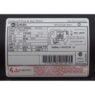 Motor, Century, 3.0hp, 208v-230v, 1-Spd, 56Jfr, C-Face Thd, EE