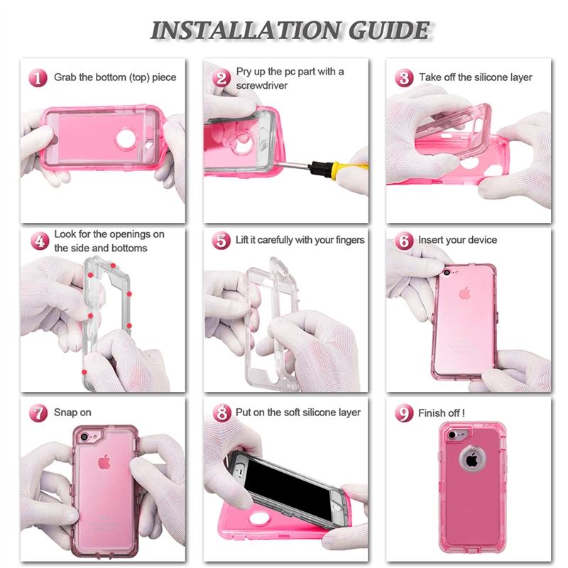 Phone Case - Luxury 360 Degree Full Cover Cute Clear Bling Protective Phone Case For iPhone XS/XR/XS Max 8/7 Plus