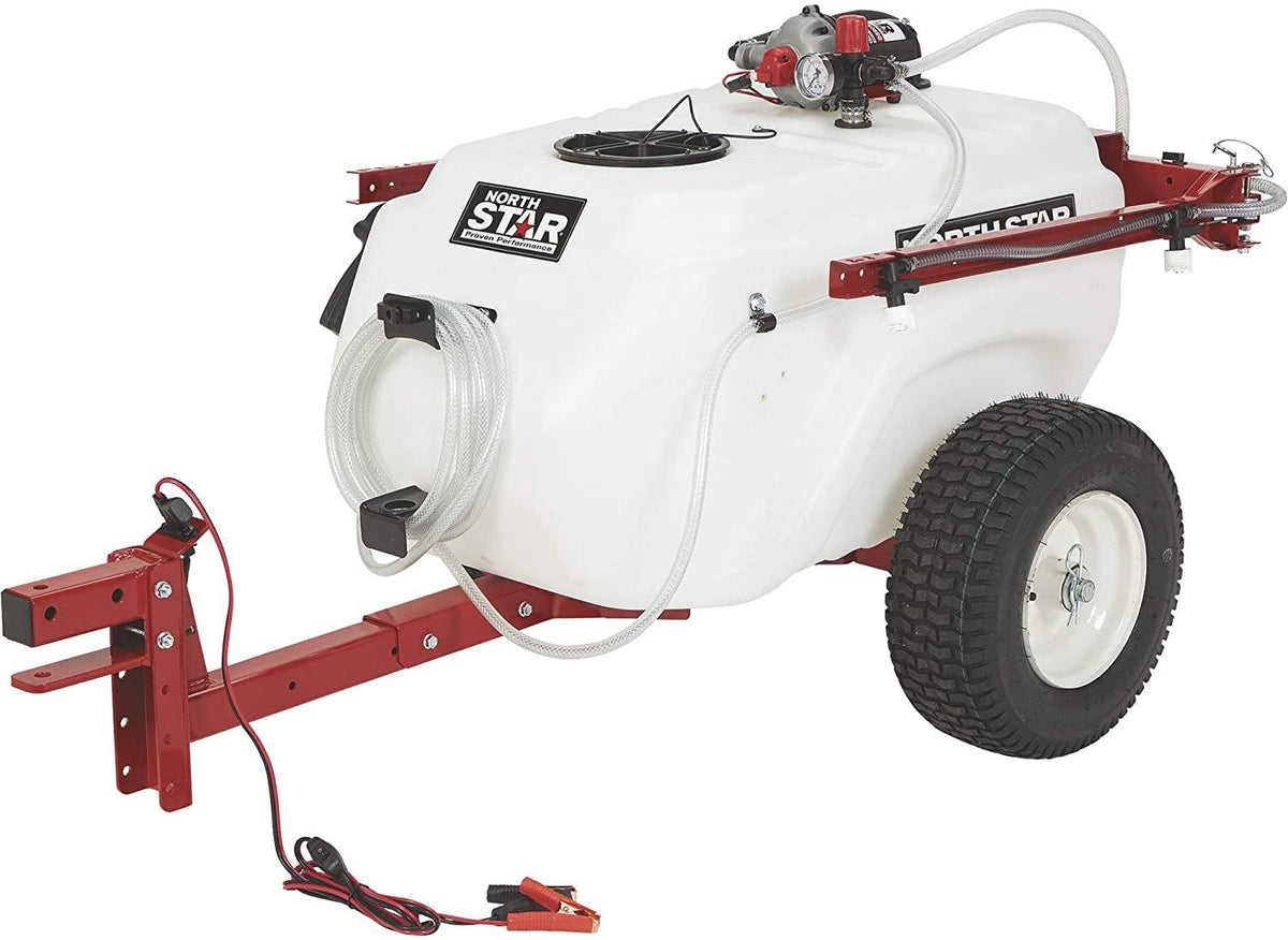 NorthStar Tow-Behind Trailer Boom Broadcast and Spot Sprayer - 41-Gallon Capacity, 4.0 GPM, 12V DC