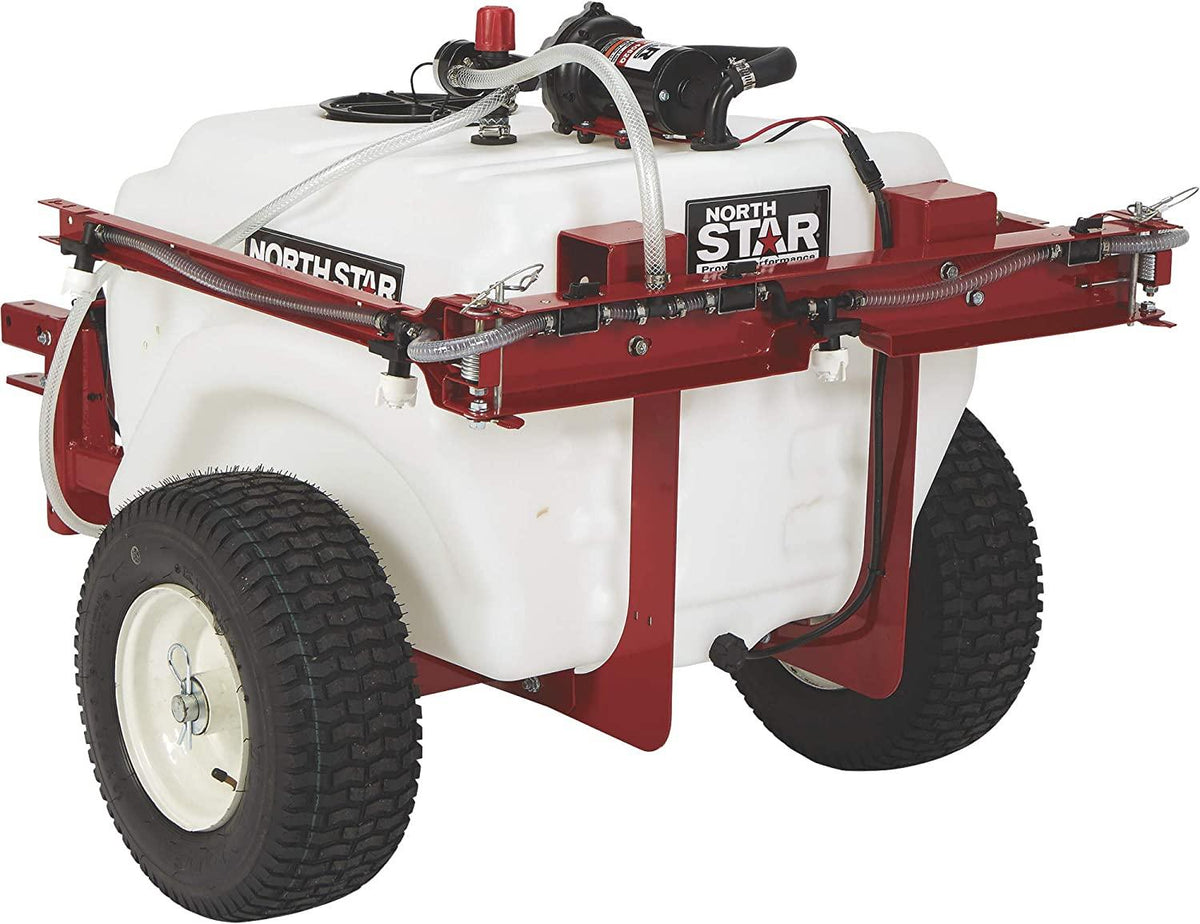 NorthStar Tow-Behind Trailer Boom Broadcast and Spot Sprayer - 41-Gallon Capacity, 4.0 GPM, 12V DC