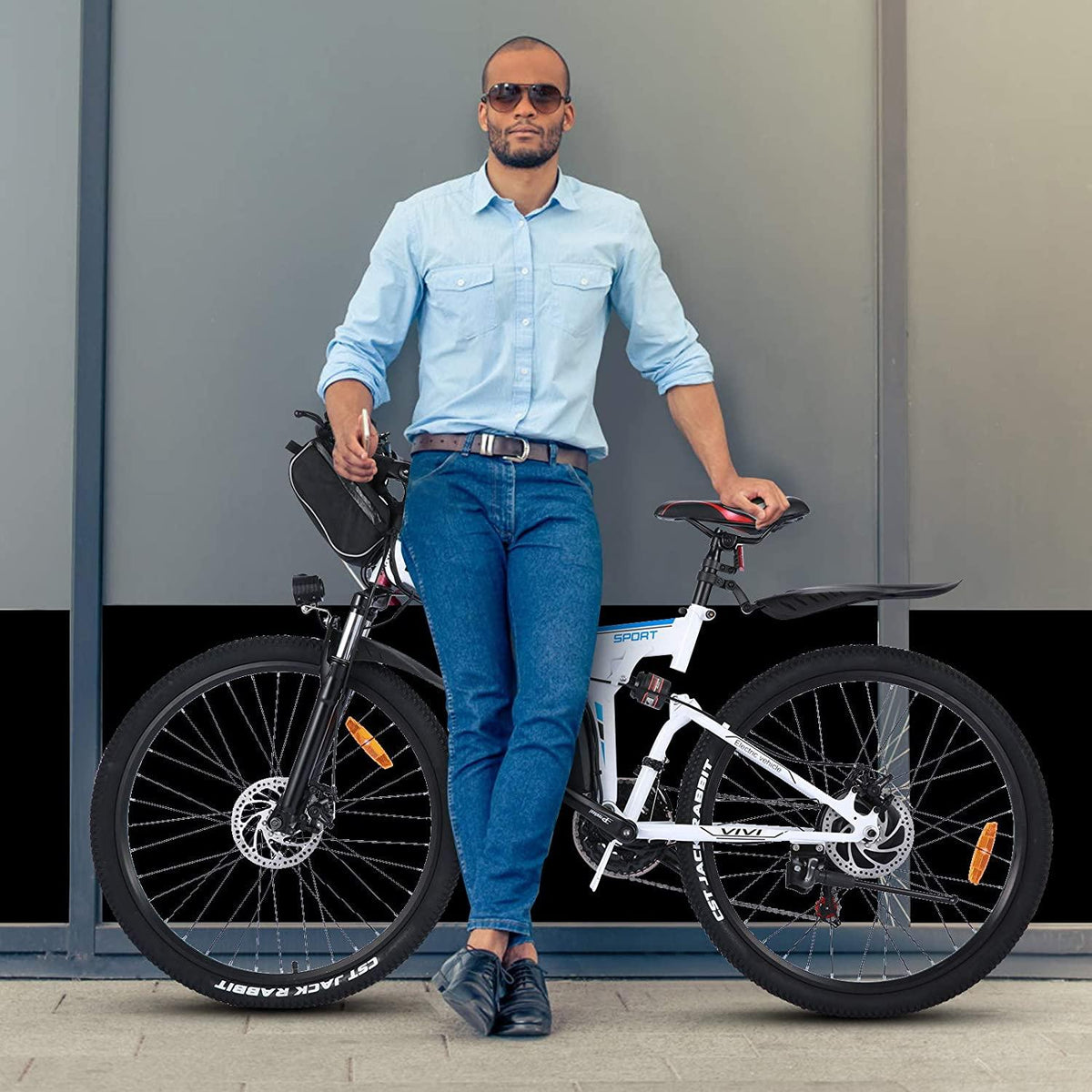 Electric Bike for Adults, VIVI Folding Electric Mountain Bicycle Adults 26 inch E-Bike 350W Motor Professional Shimano 21 Speed Gears with Removable36V 8Ah Lithium-Ion Battery
