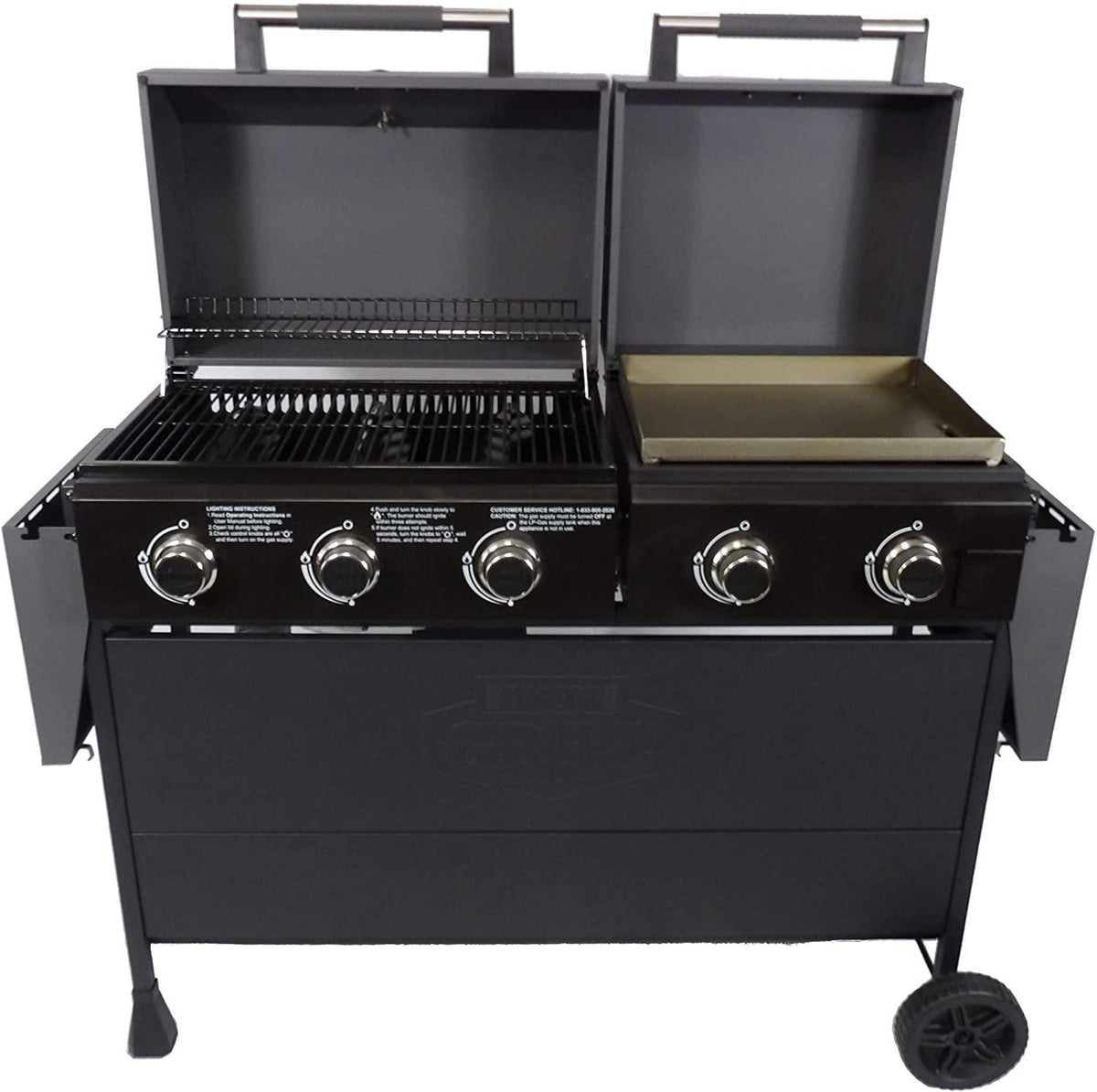 Expert Grill Combo 5-Burner Propane Gas Grill & Independent Griddle