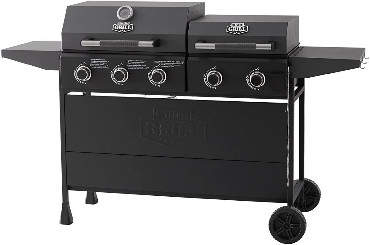 Expert Grill Combo 5-Burner Propane Gas Grill & Independent Griddle