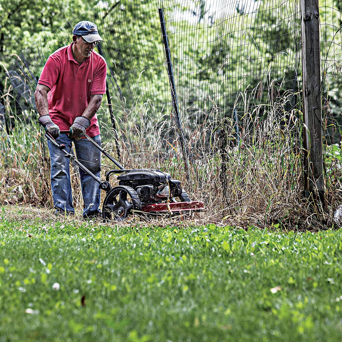 EARTHQUAKE 28463 M205 150cc 4-Cycle Viper Engine, 5 Year Warranty Walk Behind String Mower, Red/Black