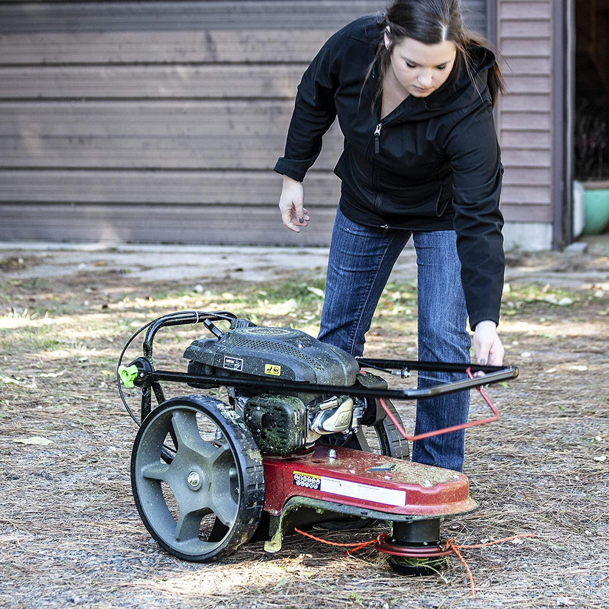EARTHQUAKE 28463 M205 150cc 4-Cycle Viper Engine, 5 Year Warranty Walk Behind String Mower, Red/Black
