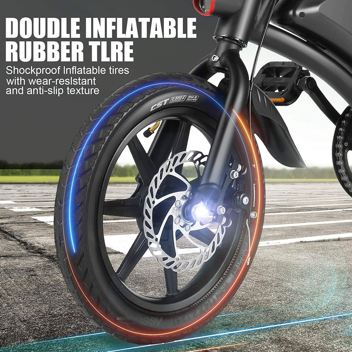 ANCHEER an-EB5 Plus Folding Electric Bike 350W/500W Electric Commuter Bicycle, 20MPH Adults Ebike with 48V 6ah/7.5ah Battery & Dual-Disc Brakes