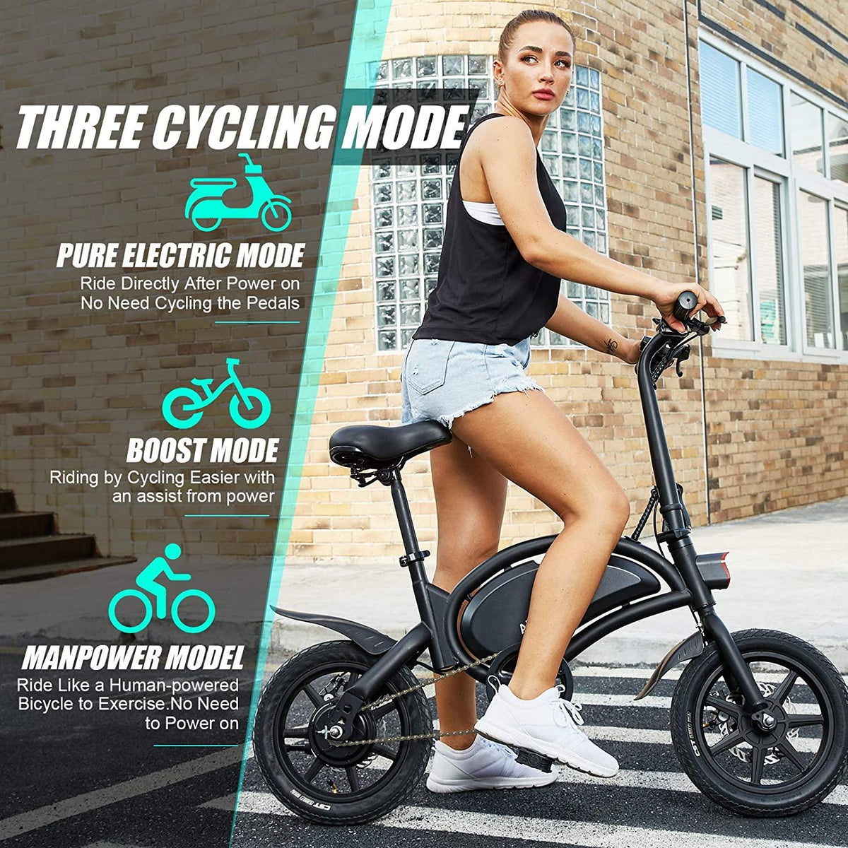 ANCHEER an-EB5 Plus Folding Electric Bike 350W/500W Electric Commuter Bicycle, 20MPH Adults Ebike with 48V 6ah/7.5ah Battery & Dual-Disc Brakes