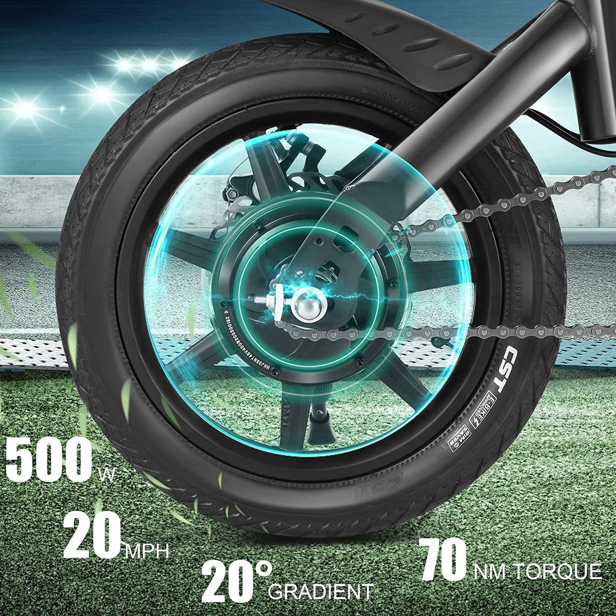 ANCHEER an-EB5 Plus Folding Electric Bike 350W/500W Electric Commuter Bicycle, 20MPH Adults Ebike with 48V 6ah/7.5ah Battery & Dual-Disc Brakes