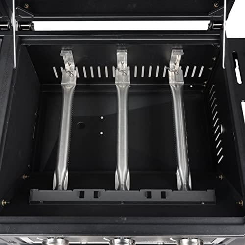 Dual Fuel Gas & Charcoal Combo Grill, Black with Stainless, Stainless Steel (GBC1793W)
