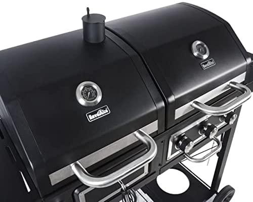 Dual Fuel Gas & Charcoal Combo Grill, Black with Stainless, Stainless Steel (GBC1793W)