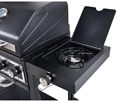Dual Fuel Gas & Charcoal Combo Grill, Black with Stainless, Stainless Steel (GBC1793W)