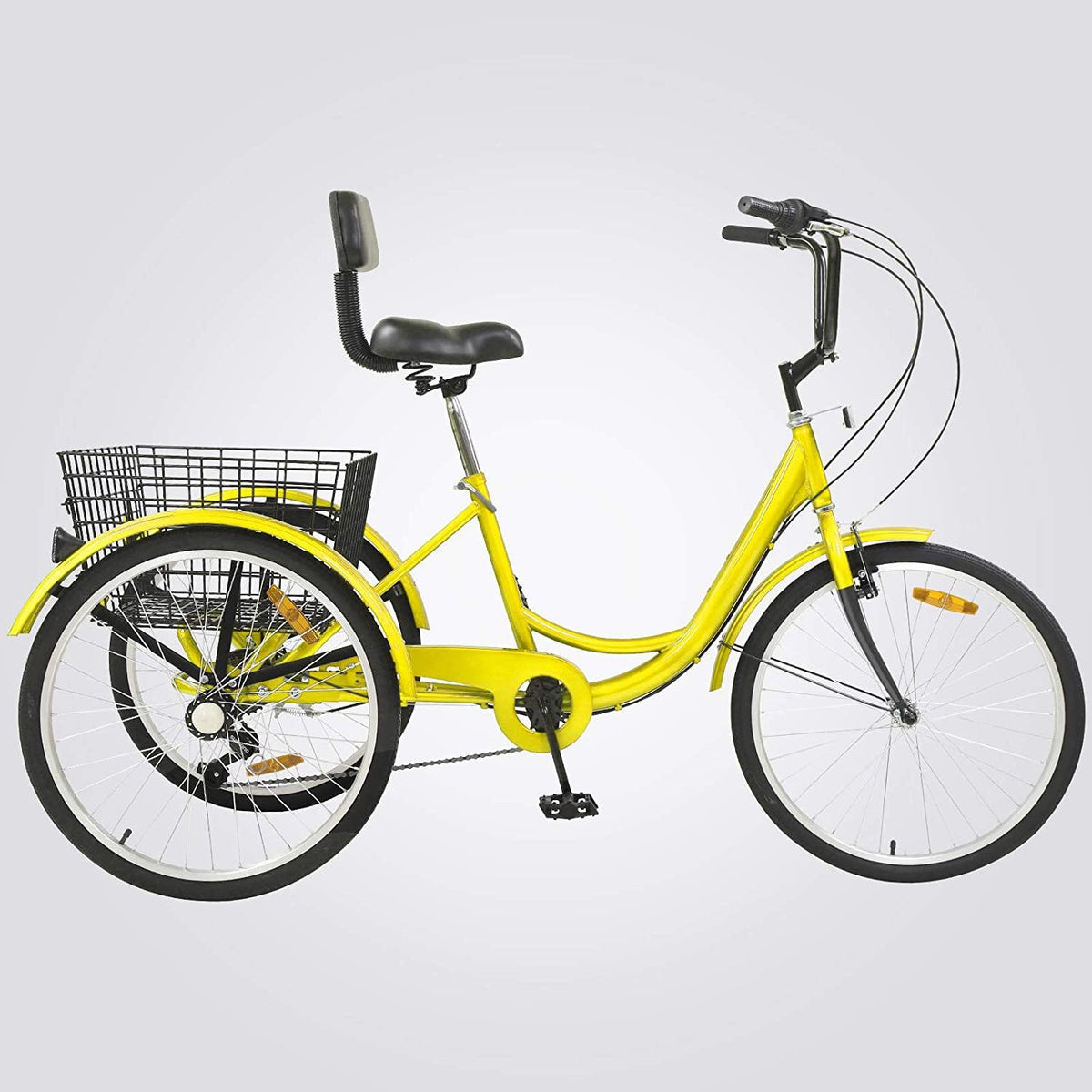 Ey Adult Tricycle, 3 Wheel Bike Adult, Three Wheel Cruiser Bike 24 26 inch Wheels, 7 Speed, Adjustable Seat and Handlebar, Multiple Colors