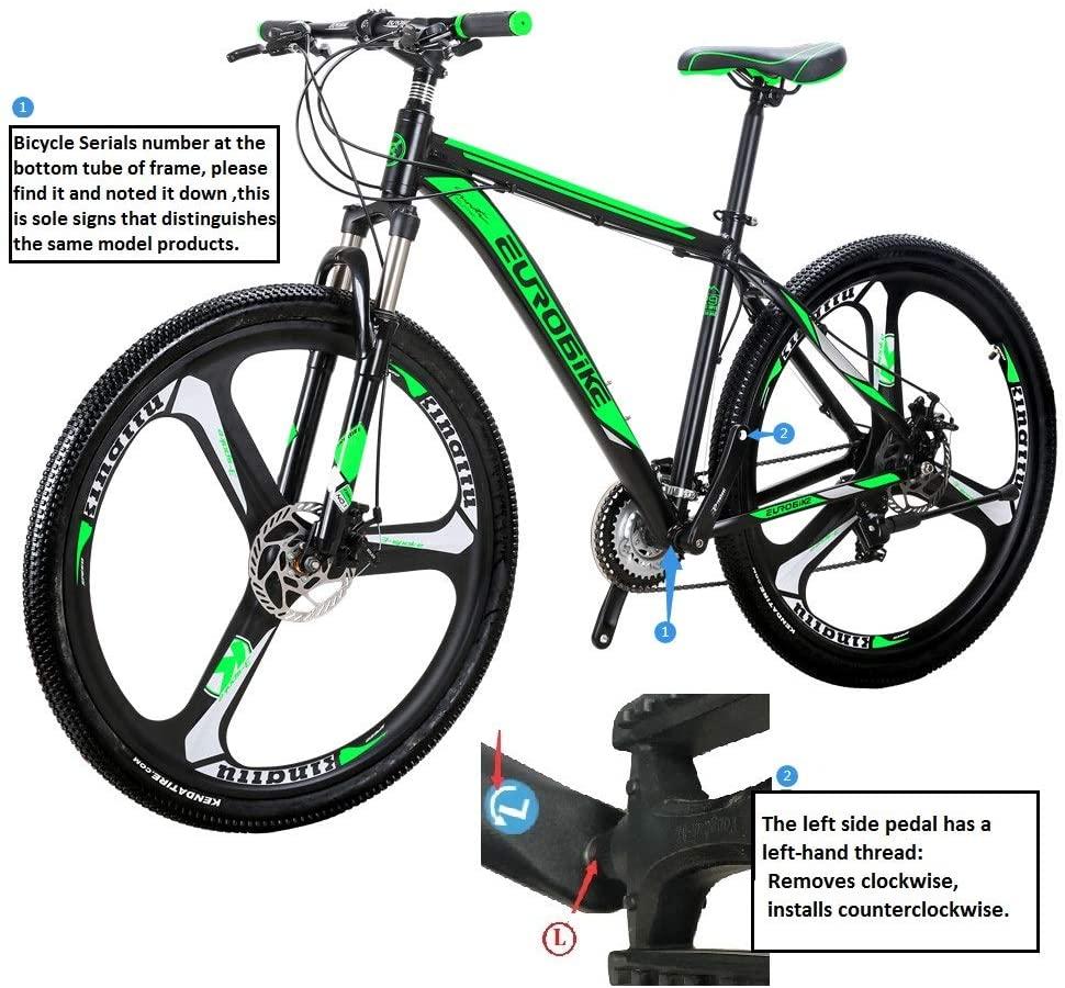 Eurobike Bikes HYX9 Aluminum Frame Mountain Bike 29 Inch 3 Spoke Wheels 21 Speed Bicycle