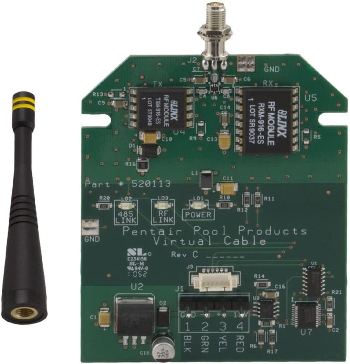 Pentair 520341 Transceiver Circuit Board with Attached Antenna Replacement Pool and Spa Automatic Control Systems