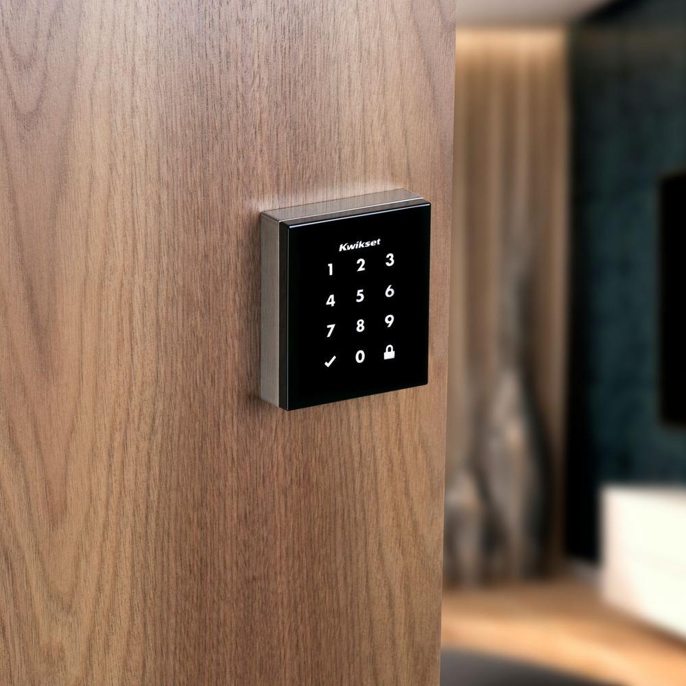 Obsidian Satin Nickel Keyless Electronic Touchscreen Deadbolt Featuring Z-Wave Technology